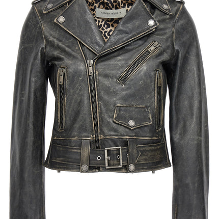 Golden Goose Black Cowhide Leather Jacket