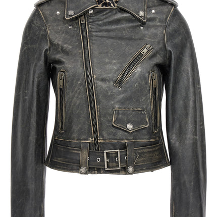 Golden Goose Black Cowhide Leather Jacket