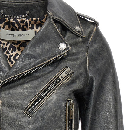 Golden Goose Black Cowhide Leather Jacket
