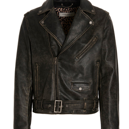 Golden Goose Black Calfskin Leather Jacket