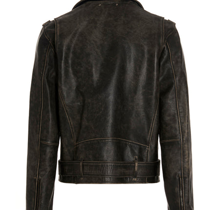 Golden Goose Black Calfskin Leather Jacket