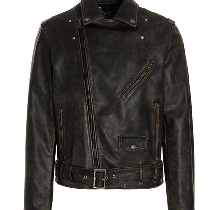 Golden Goose Black Calfskin Leather Jacket