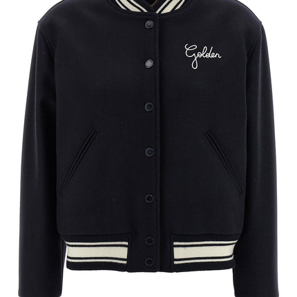 Golden Goose Blue Virgin Wool Bomber