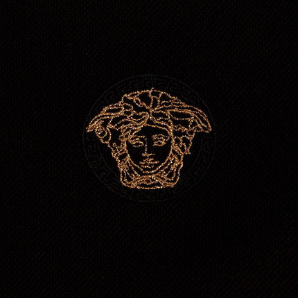 Versace Black Cotton Polo Shirt