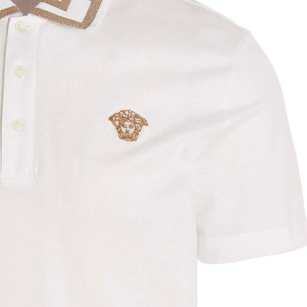 Versace White Cotton Polo Shirt
