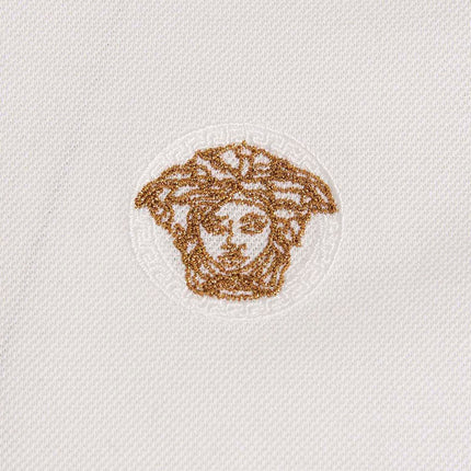 Versace White Cotton Polo Shirt