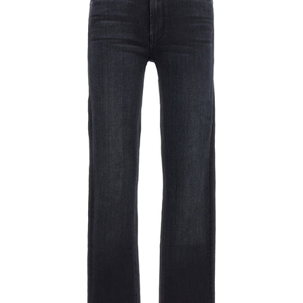 Mother Denim Black Cotton Slim Fit Jeans