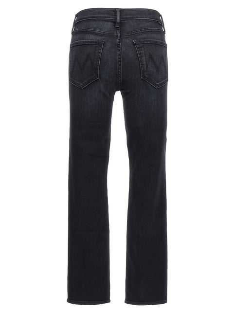 Mother Denim Black Cotton Slim Fit Jeans