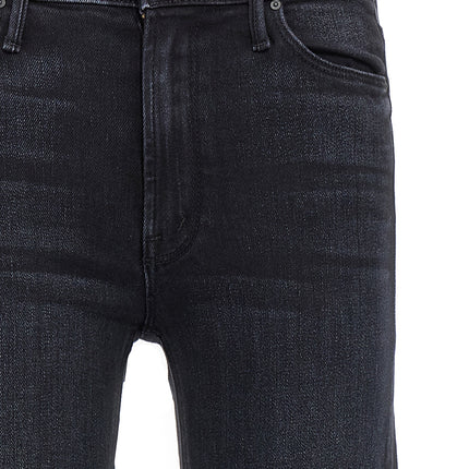 Mother Denim Black Cotton Slim Fit Jeans