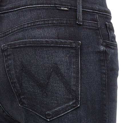 Mother Denim Black Cotton Slim Fit Jeans
