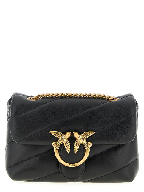 PINKO Black Lamb Leather Crossbody Bag