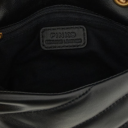 PINKO Black Lamb Leather Crossbody Bag