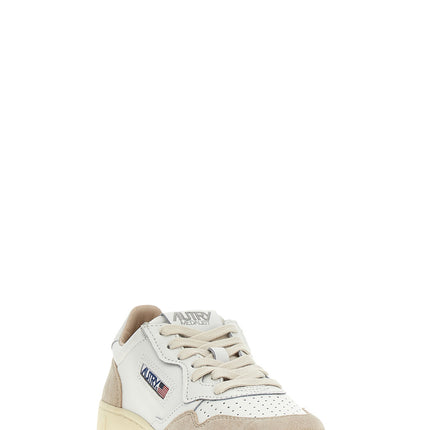 Autry Beige Cowhide Low Top Sneakers