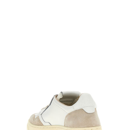 Autry Beige Cowhide Low Top Sneakers