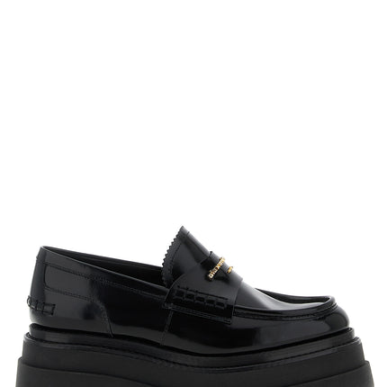 Alexander Wang Black Cowhide Platform Loafers