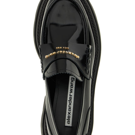 Alexander Wang Black Cowhide Platform Loafers