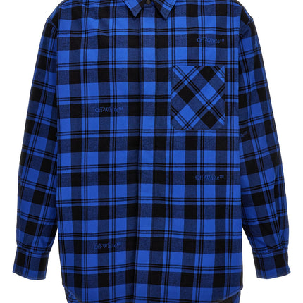 Off-White Blue Cotton Pattern Shirt