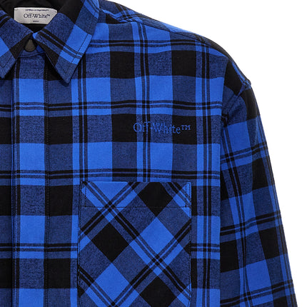 Off-White Blue Cotton Pattern Shirt