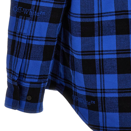 Off-White Blue Cotton Pattern Shirt