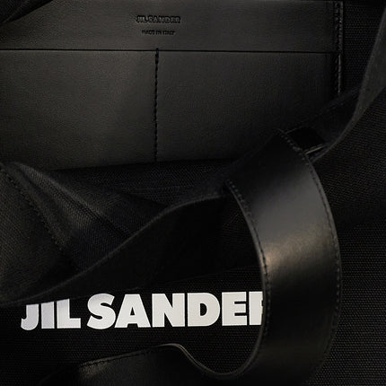 Jil Sander Black Cotton Tote Bag