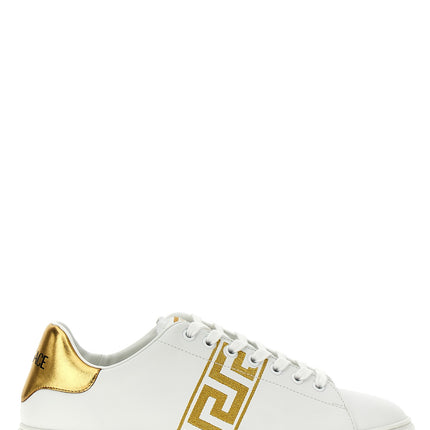 Versace Gold Polyamide Low Top Sneakers