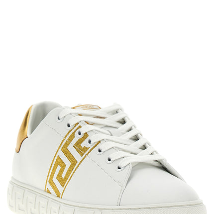 Versace Gold Polyamide Low Top Sneakers