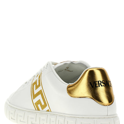 Versace Gold Polyamide Low Top Sneakers