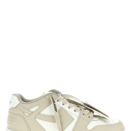 Off-White Beige Calfskin Low Top Sneakers