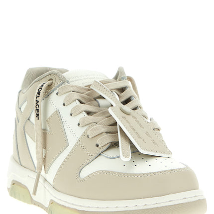 Off-White Beige Calfskin Low Top Sneakers