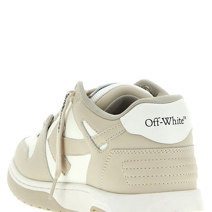 Off-White Beige Calfskin Low Top Sneakers