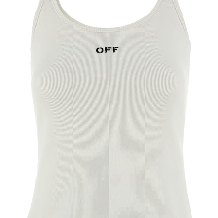Off-White White Cotton Sleeveles T-Shirt