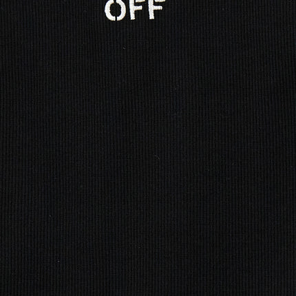 Off-White Black Cotton Sleeveles T-Shirt