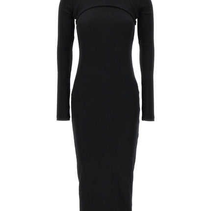 Off-White Black Cotton Midi Dress