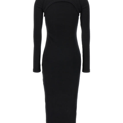 Off-White Black Cotton Midi Dress