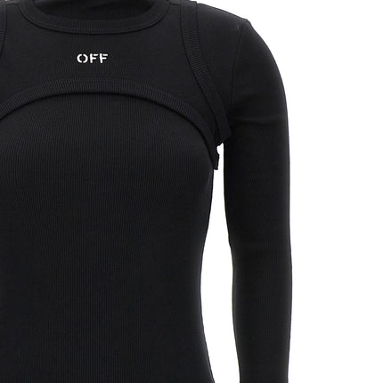 Off-White Black Cotton Midi Dress
