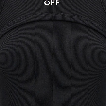 Off-White Black Cotton Midi Dress