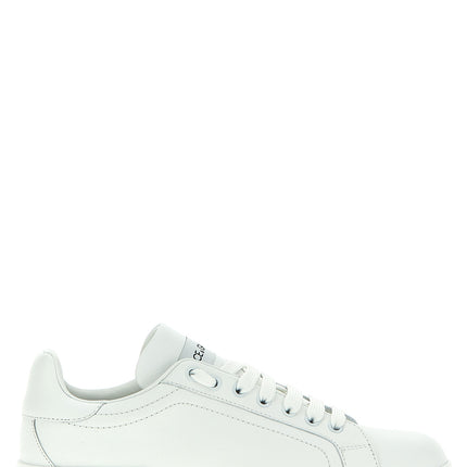 Dolce & Gabbana White Calfskin Low Top Sneakers