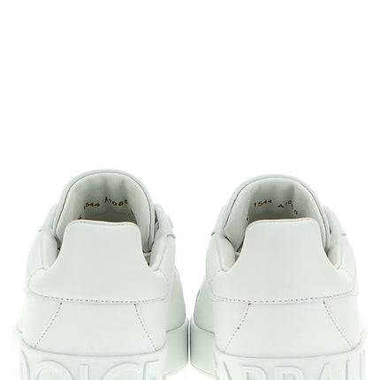 Dolce & Gabbana White Calfskin Low Top Sneakers
