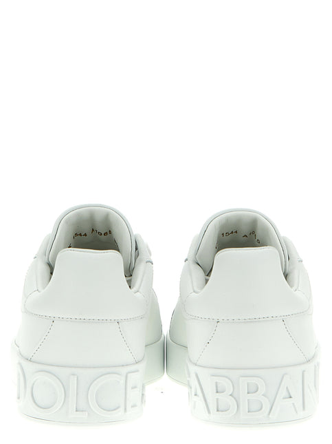 Dolce & Gabbana White Calfskin Low Top Sneakers