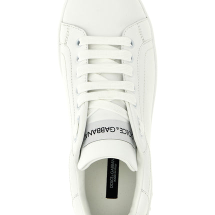 Dolce & Gabbana White Calfskin Low Top Sneakers