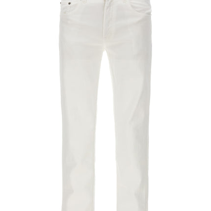 Department 5 White Cotton Straight-Leg Jeans