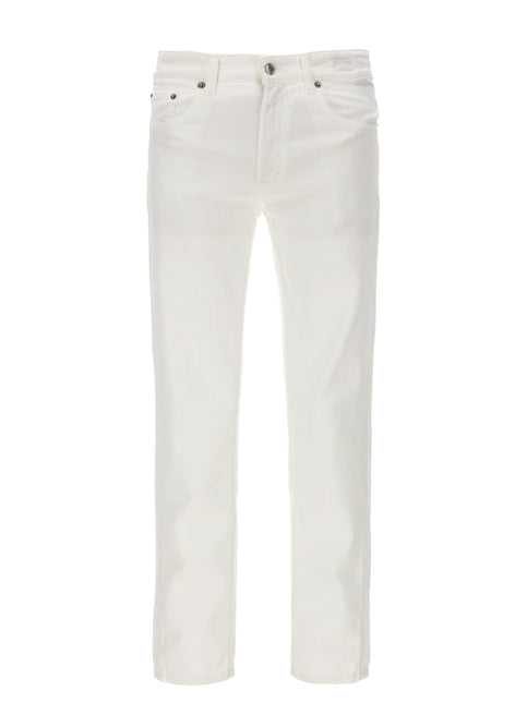 Department 5 White Cotton Straight-Leg Jeans