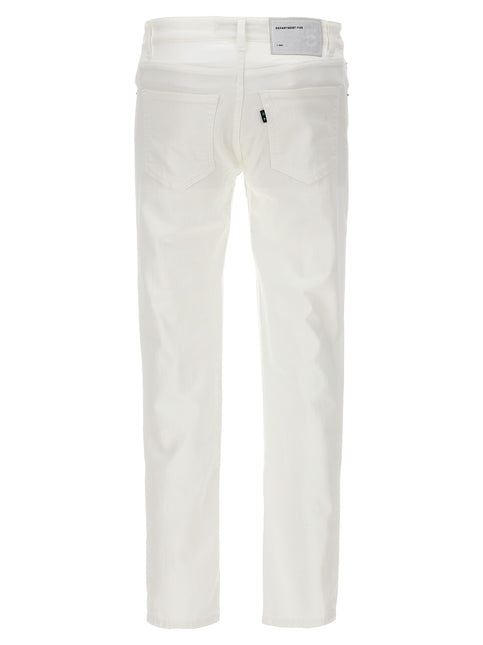 Department 5 White Cotton Straight-Leg Jeans