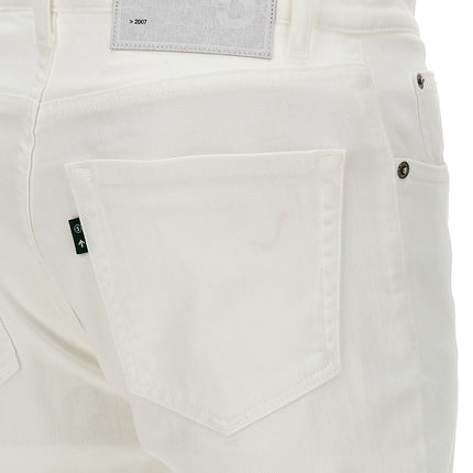 Department 5 White Cotton Straight-Leg Jeans