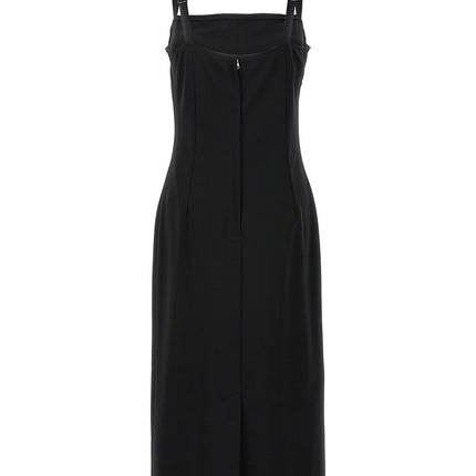 Dolce & Gabbana Black Viscose Midi Dress