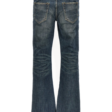 PURPLE Blue Cotton Flared Jeans