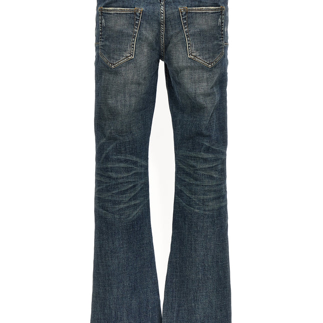 PURPLE Blue Cotton Flared Jeans