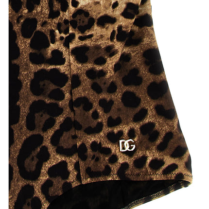 Dolce & Gabbana Brown Polyamide One-Piece Swimsuit