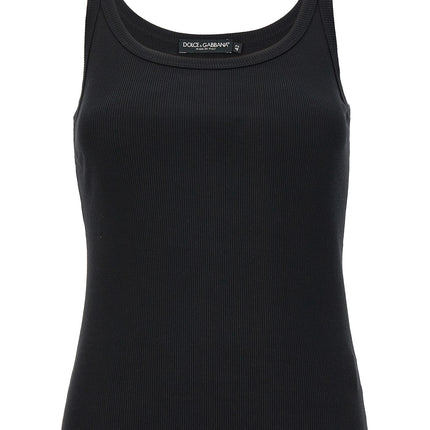Dolce & Gabbana Black Cotton Tank Tops