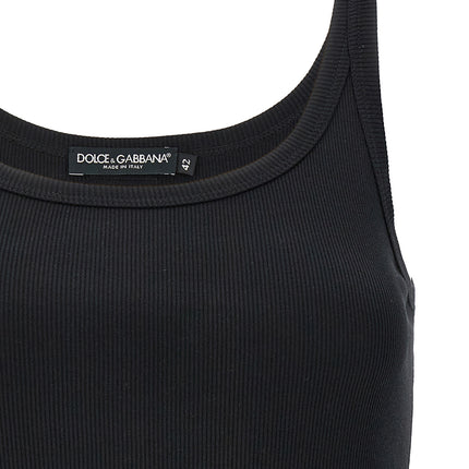 Dolce & Gabbana Black Cotton Tank Tops